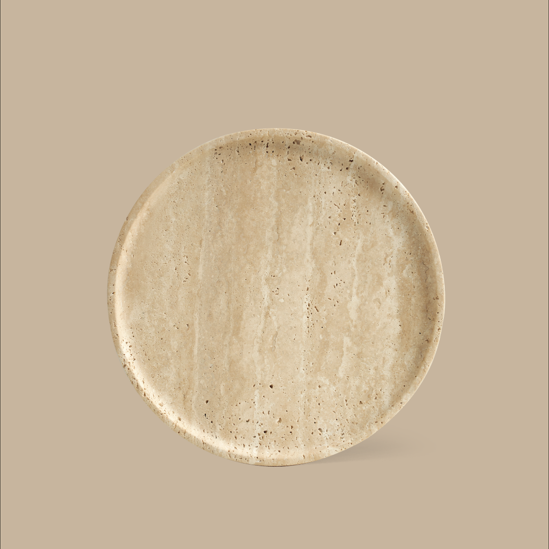 Linea Slim Marble Tray - Yellow Travertine
