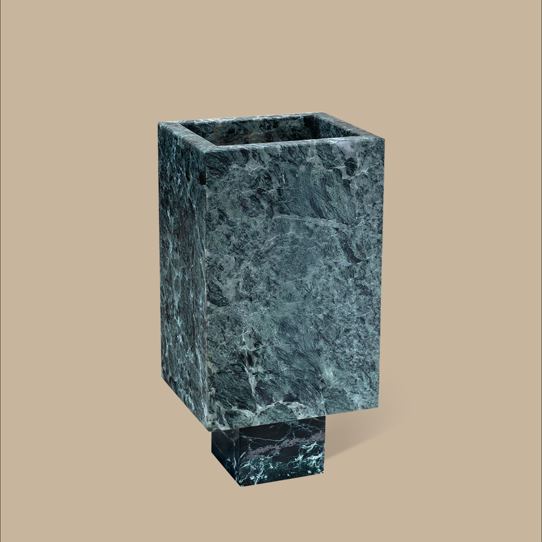 Trunk Vase - Verde Alpi Marble