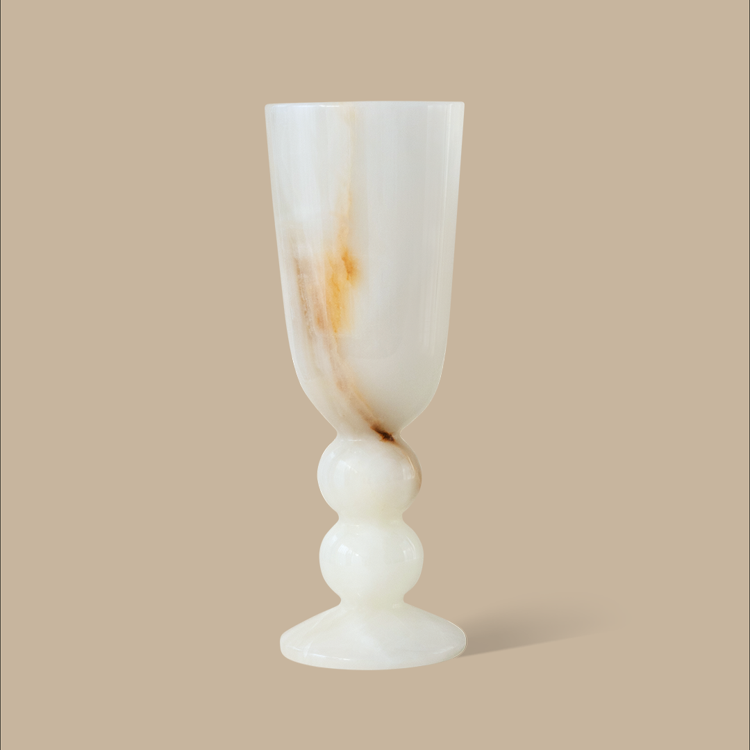Orb White Onyx Vase