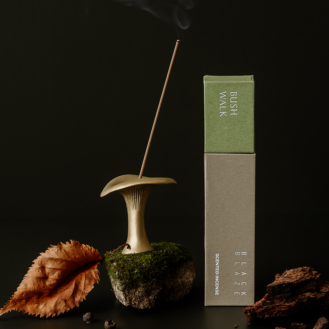 Mushroom Incense Burner - Gold - BLACK BLAZE