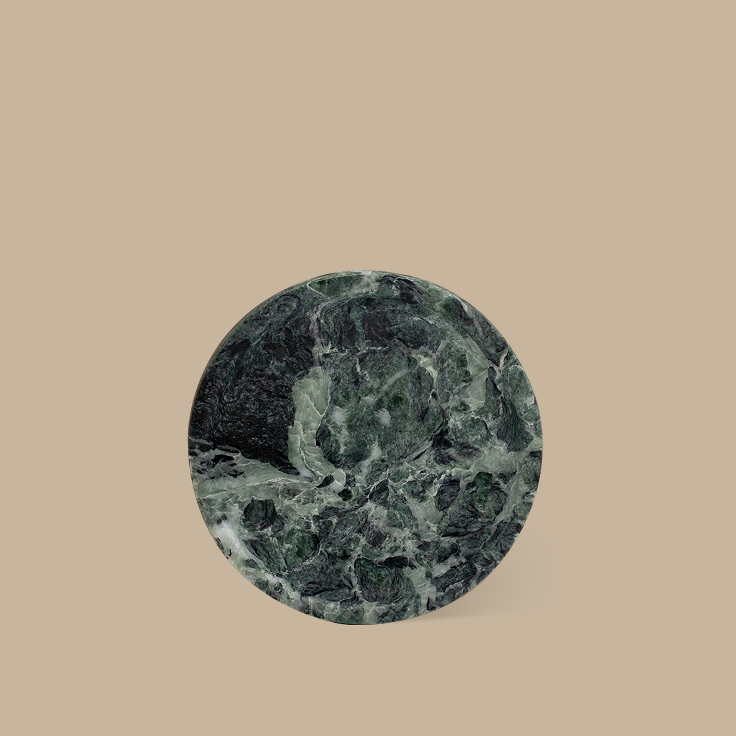 Linea Small Marble Dish - Verde Alpi Marble - BLACK BLAZE