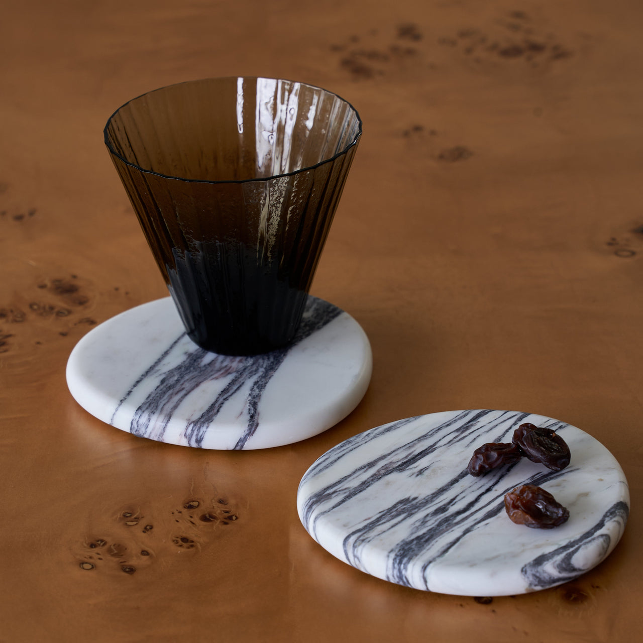 Marble Coaster Set - Calacatta Viola - BLACK BLAZE