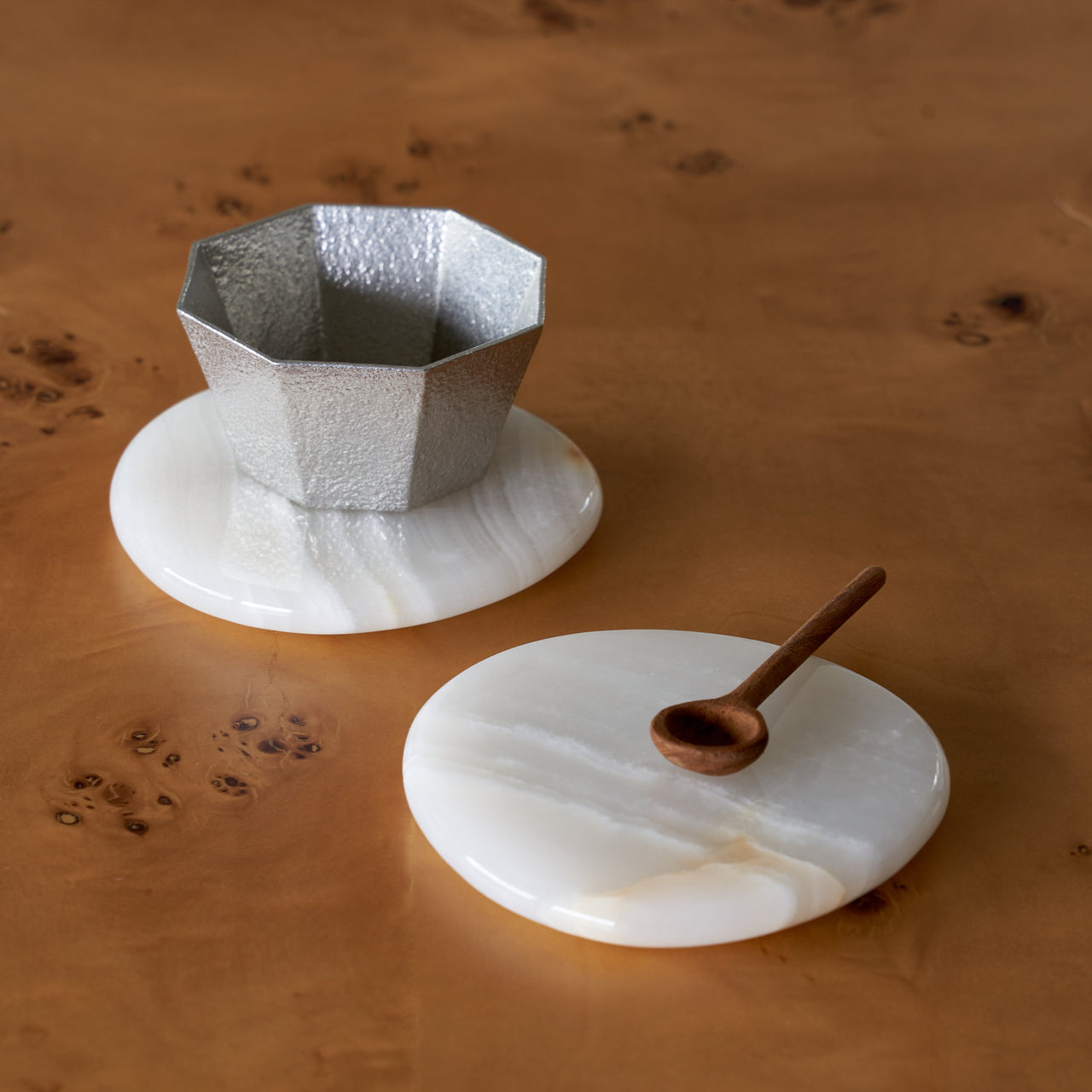 Marble Coaster Set - White Onyx - BLACK BLAZE