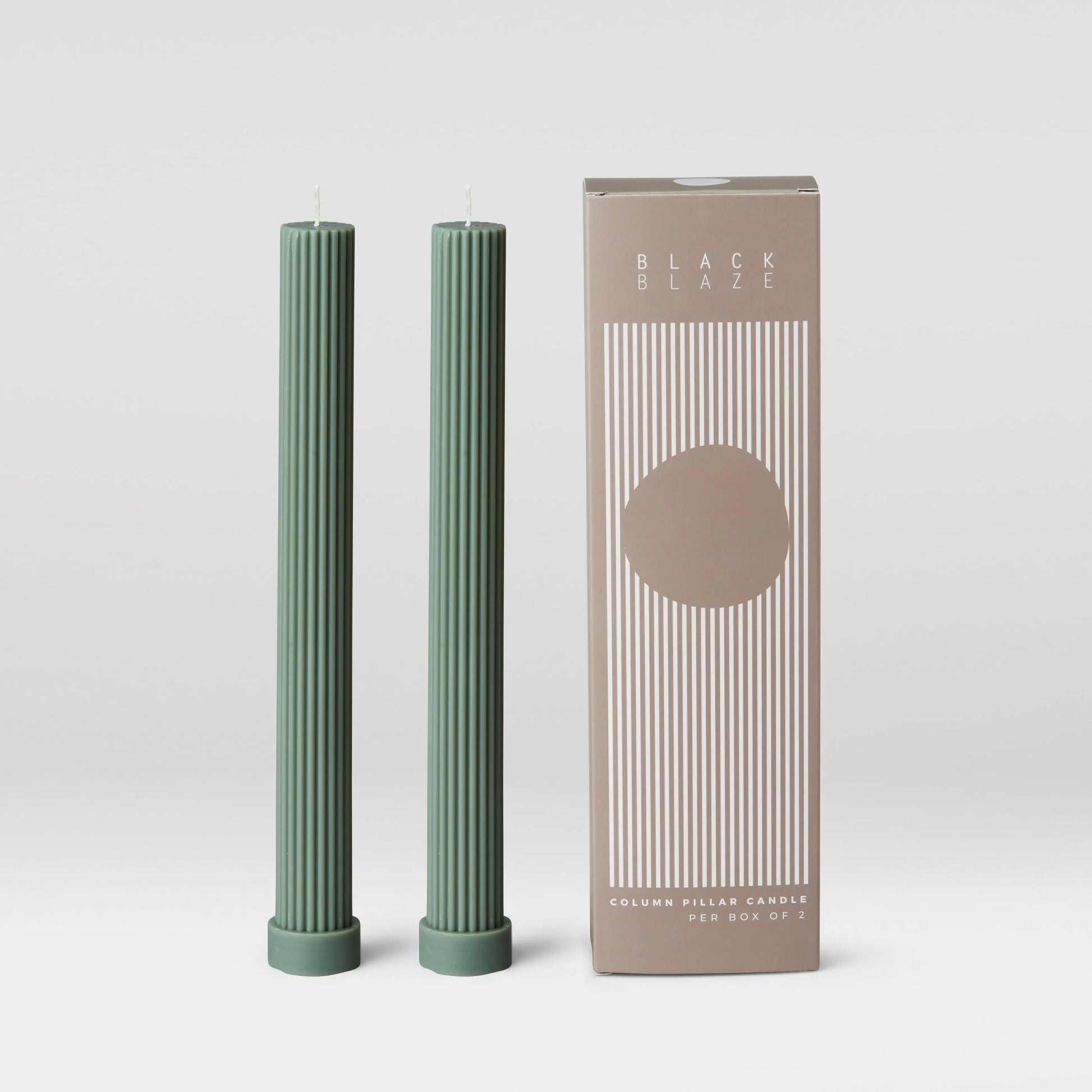 Column Pillar Candle Duo - Eucalyptus BLACK BLAZE