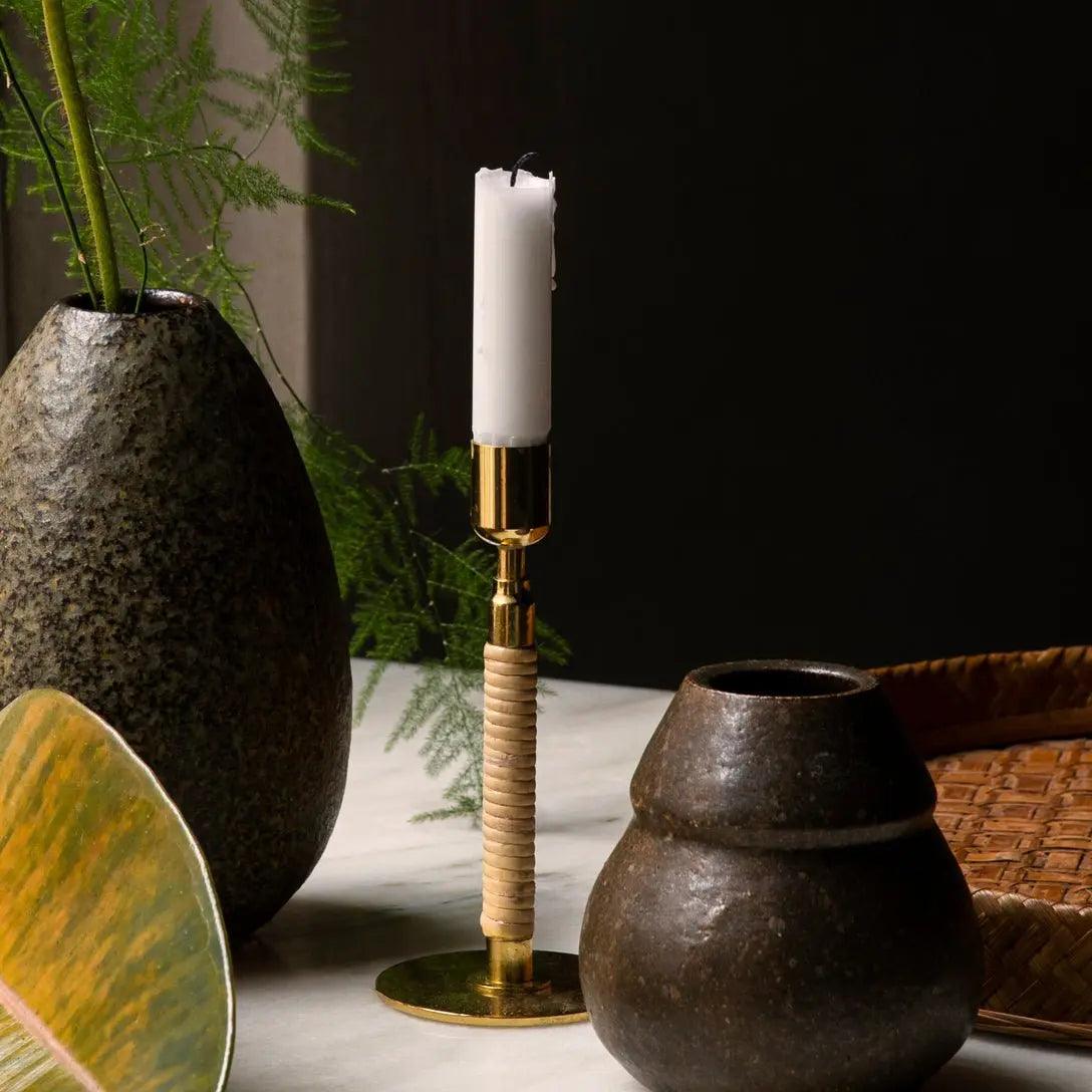 Duca Candle Holder - Polished Brass - BLACK BLAZE - Homeware - Menu