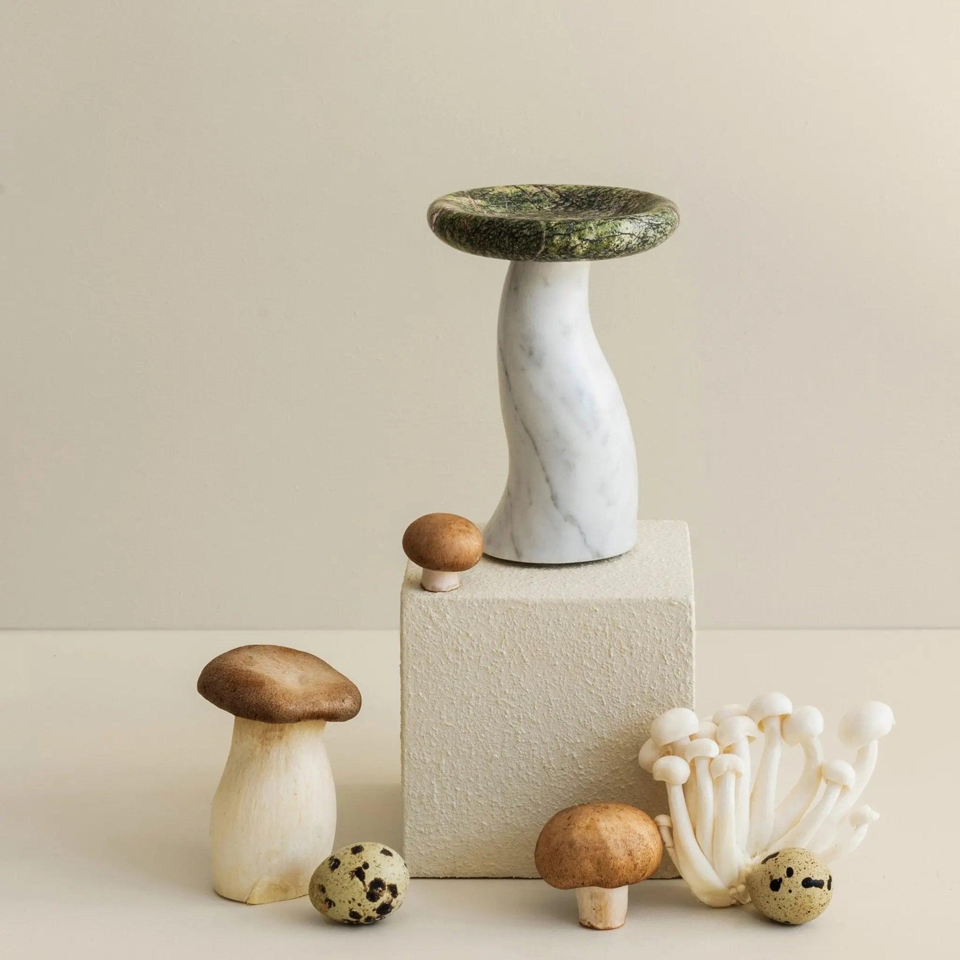 Mushroom Candle Holder - BLACK BLAZE - Pillar Candle - BLACK BLAZE