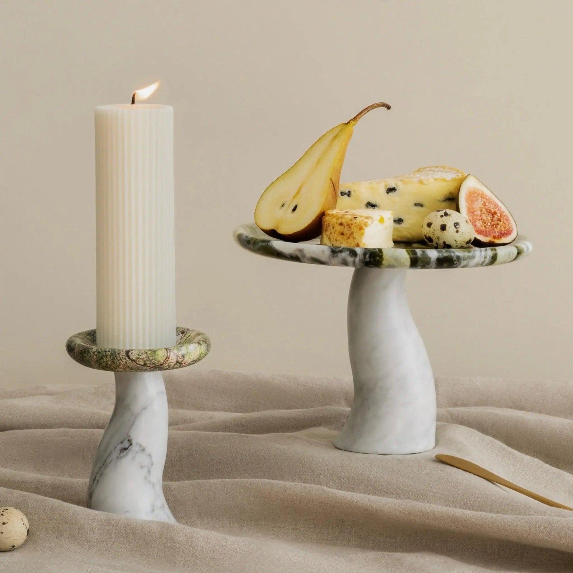 Mushroom Candle Holder - BLACK BLAZE - Pillar Candle - BLACK BLAZE