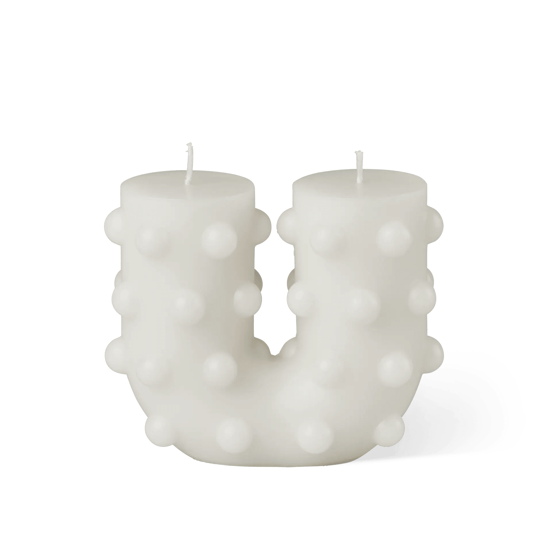 Polka Curl Curl Candle - White - BLACK BLAZE - Pillar Candle - BLACK BLAZE