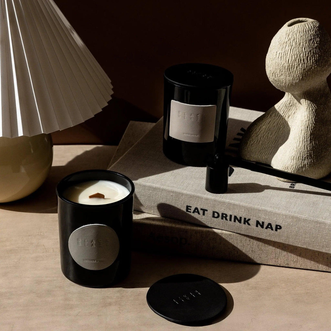 Rainforest Sunlight Scented Candle-Black Glass