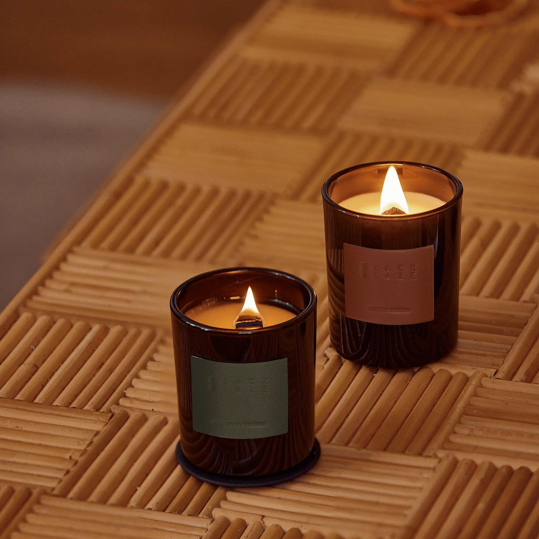 Sunset Embers Scented Candle - BLACK BLAZE - HOME CANDLE - BLACK BLAZE