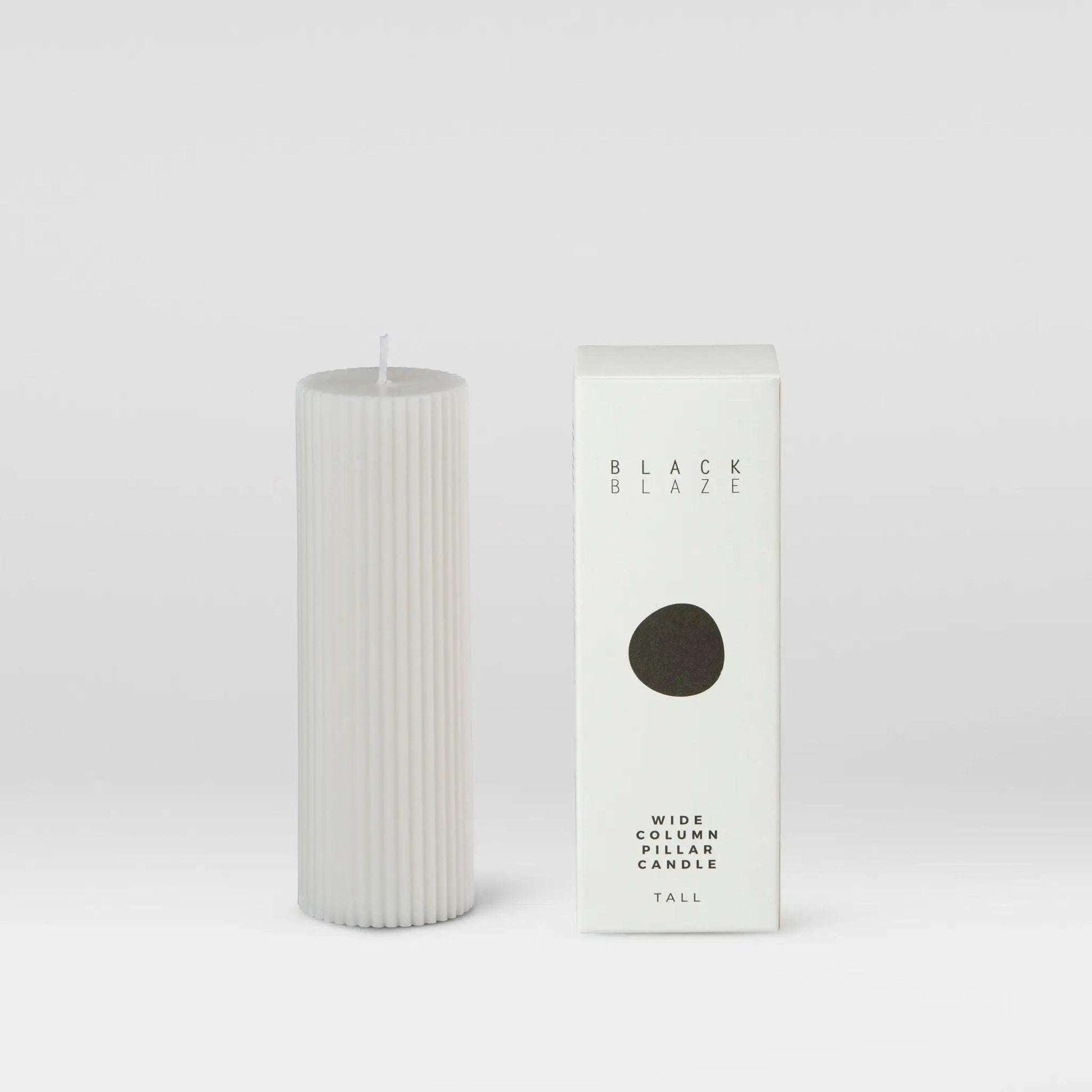 Wide Column Pillar Candle - Cream White - BLACK BLAZE - Pillar Candle - BLACK BLAZE