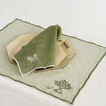 Embroidered Linen Napkin Set – Cocktail