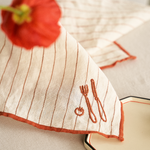 Embroidered Linen Napkin Set – Cutlery