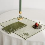 Embroidered Linen Napkin Set – Cocktail