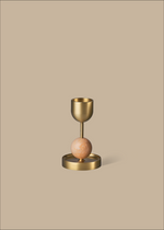 Beaded Fountain Brass Candle Holder - Coral Medium