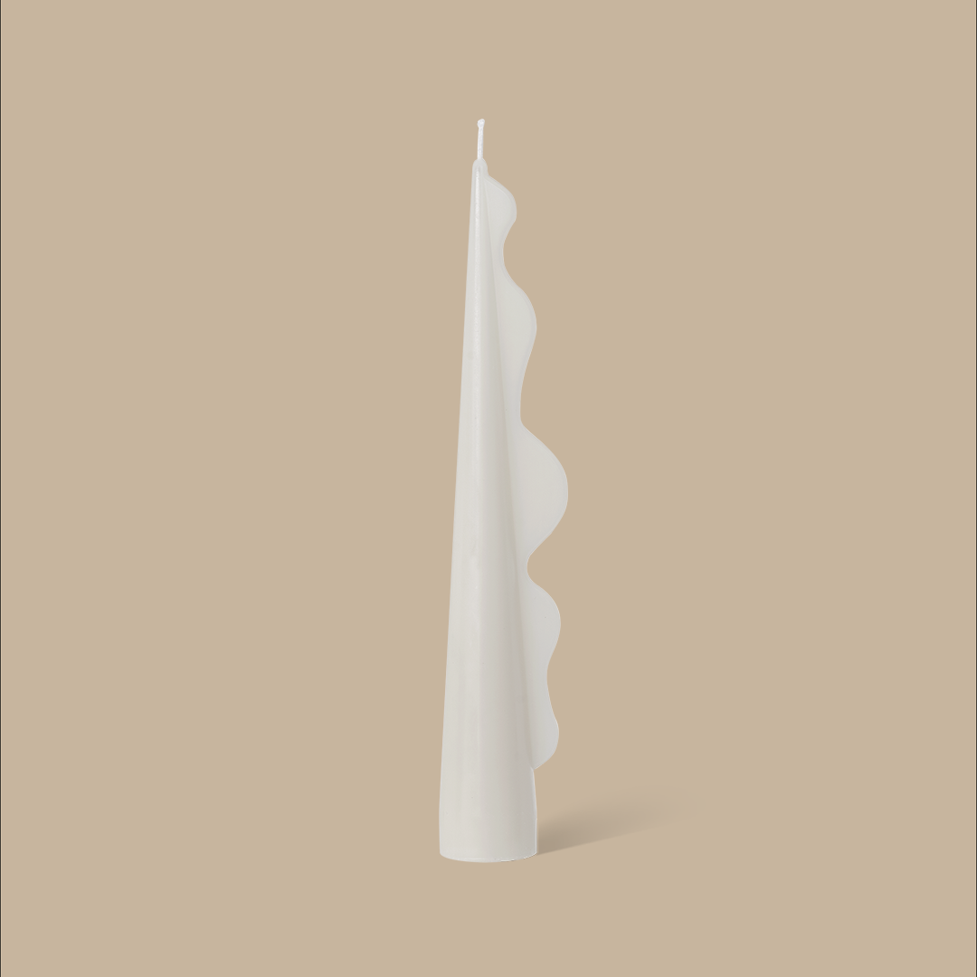 Seaweed Pillar Candle - White