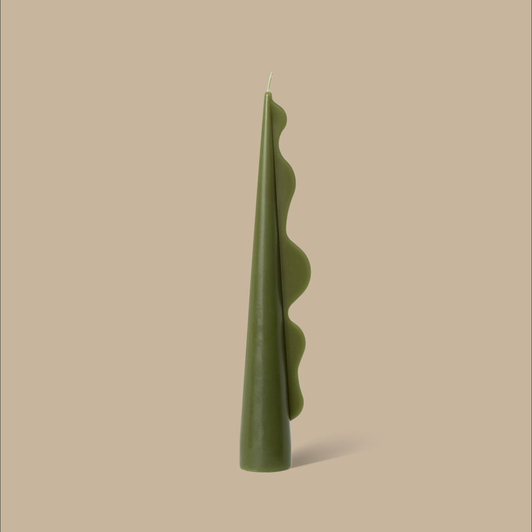 Seaweed Pillar Candle - Olive