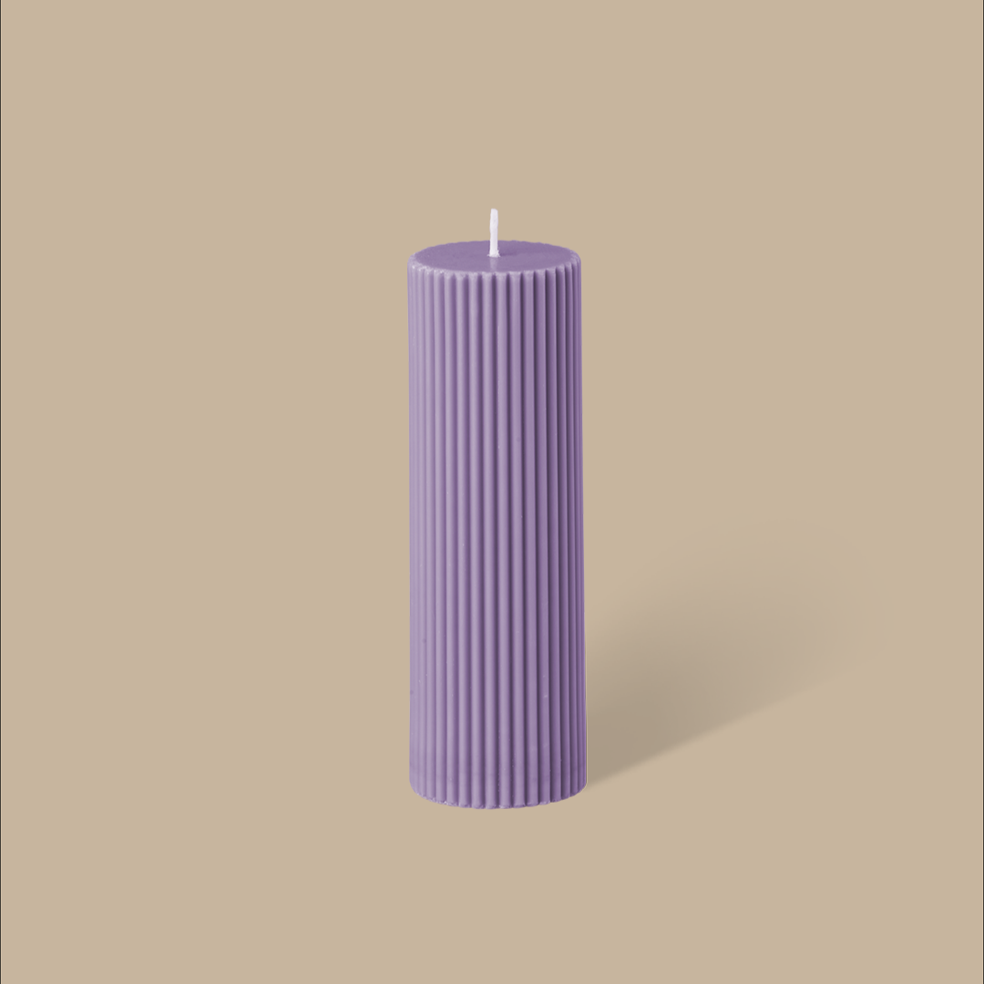 Wide Column Pillar Candle - Periwinkle