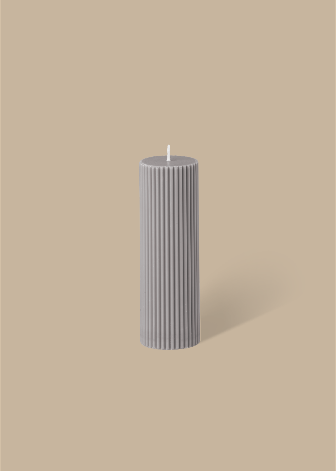Wide Column Pillar Candle - Grey