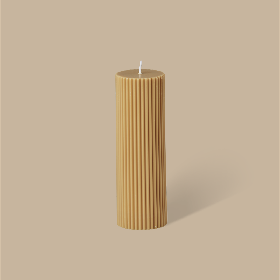 Wide Column Pillar Candle - Honey