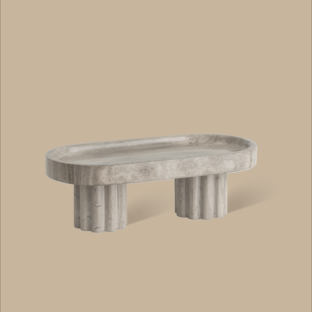 Column Tray -  Oval / Wood Grain