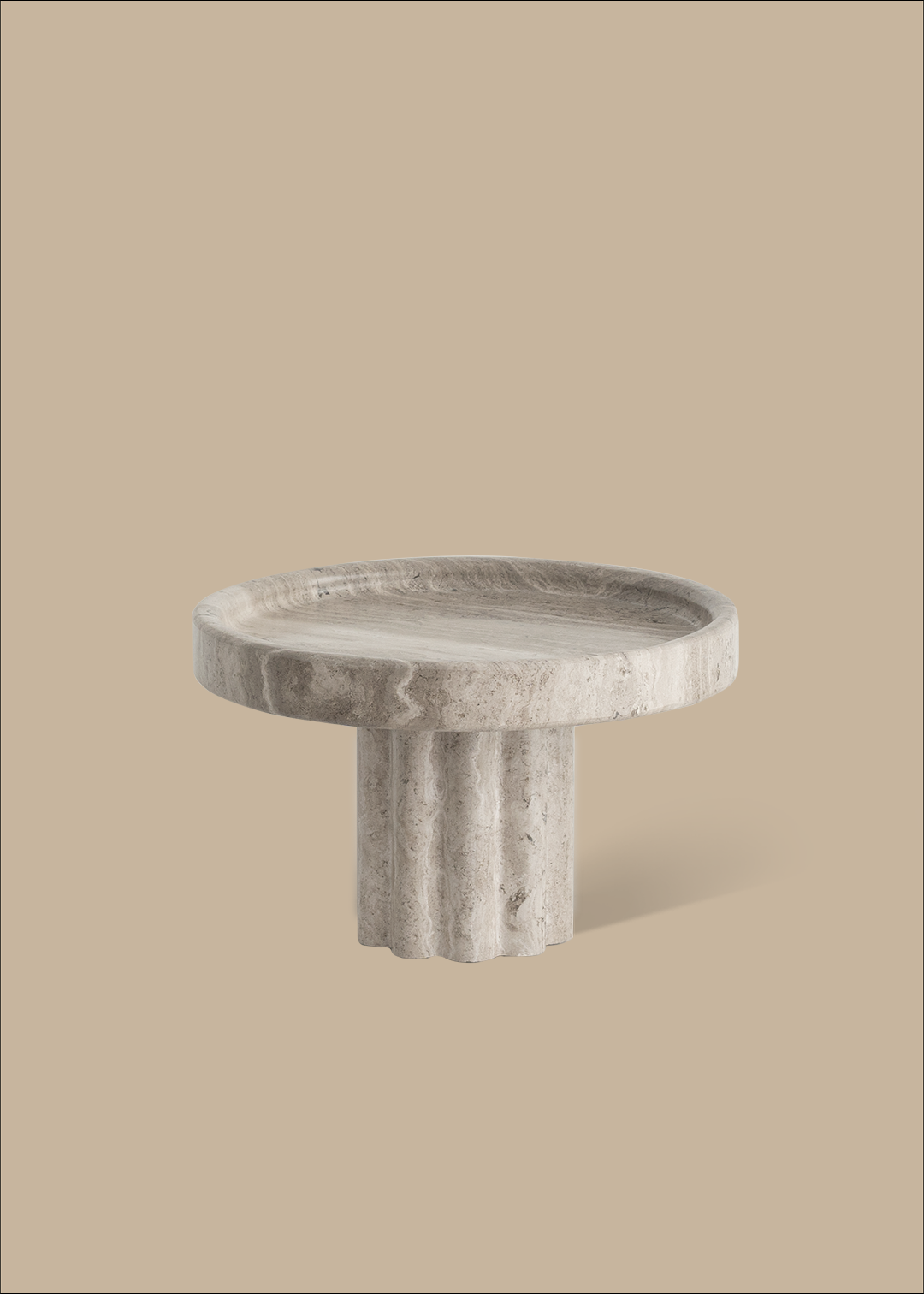 Column Tray -  Round / Wood Grain