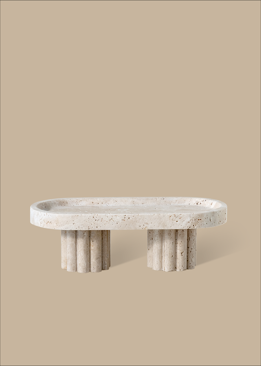 Column Tray -  Oval / Travertine