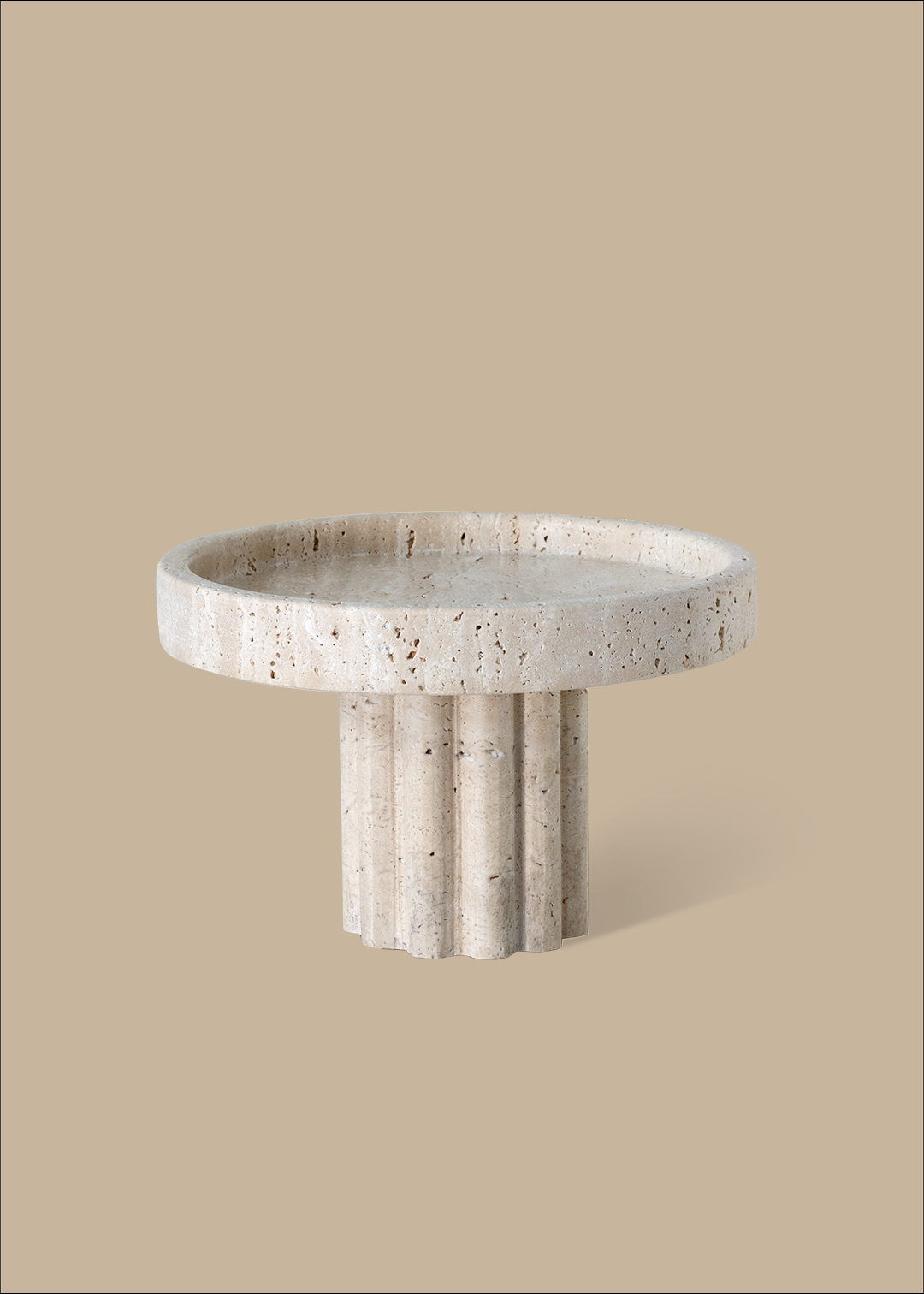 Column Tray -  Round / Travertine
