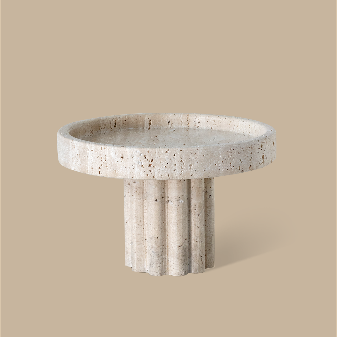 Column Tray -  Round / Travertine