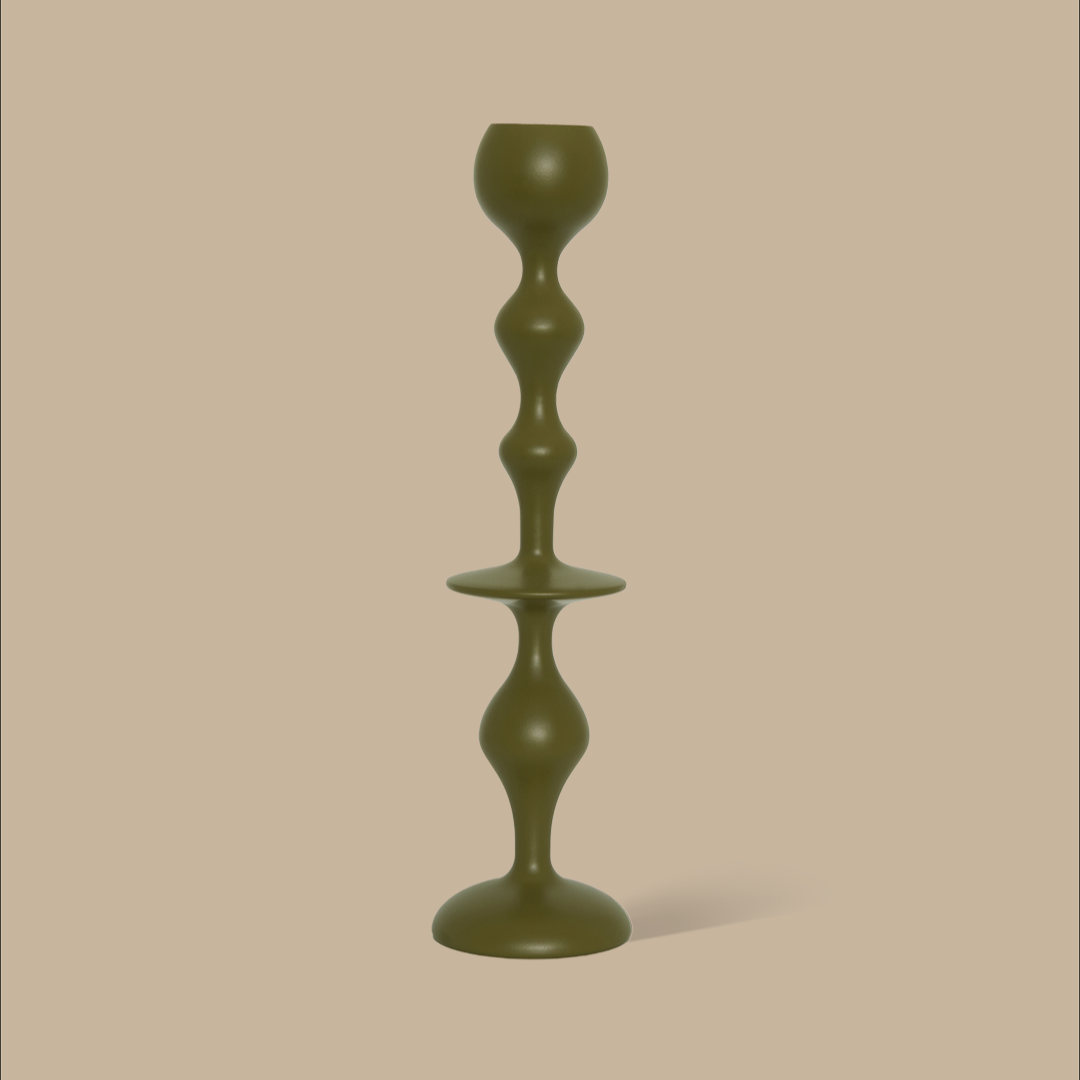 Infinity Candle Holder - Olive Large