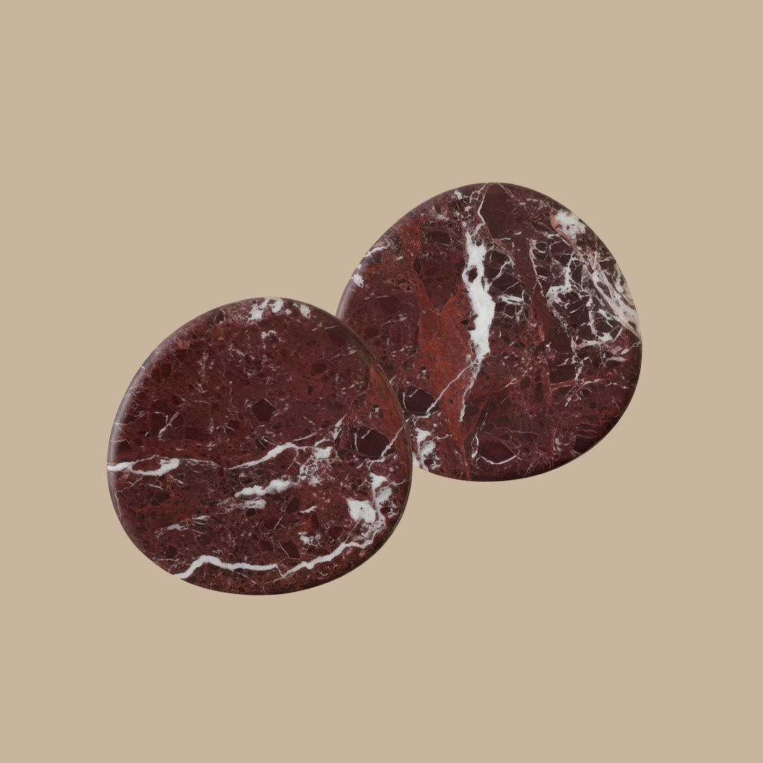 PRE-ORDER Marble Coaster Set - Rosso Levanto