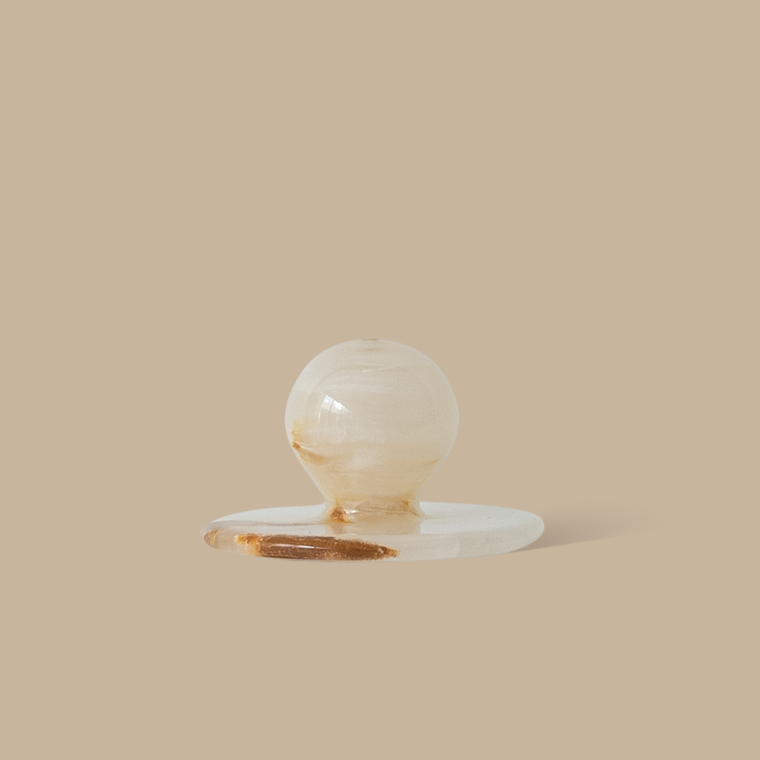 Orb White Onyx Incense Burner - BLACK BLAZE