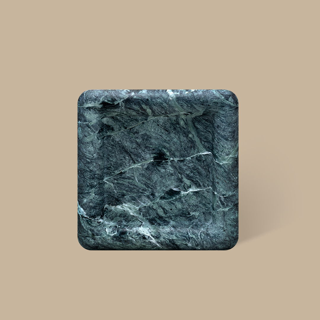 Halo Square Tray - Verde Alpi Marble