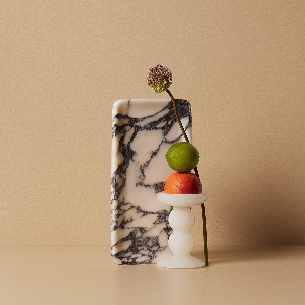 Orb White Onyx Candle Holder Medium - BLACK BLAZE