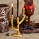PRE- ORDER Twig Brass Candle Holder - Triple