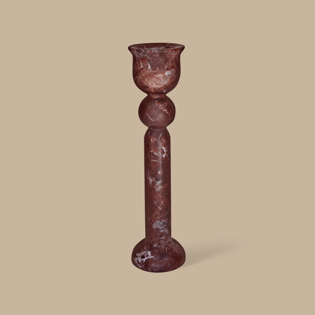 Bell Candle Holder Tall - Rosso Lavento - Pillar Candle - Black Blaze