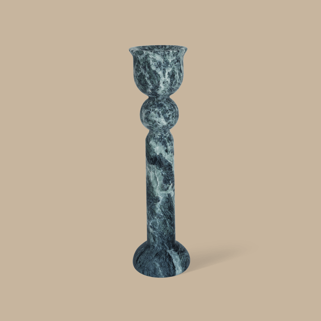 Bell Candle Holder Tall - Verde Alpi - Pillar Candle - Black Blaze
