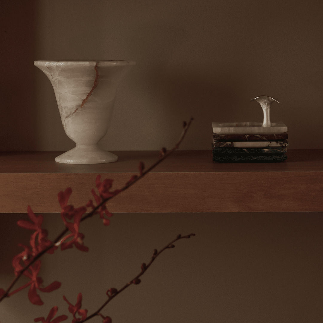 Bell Vase - White Onyx - Accessories - Black Blaze