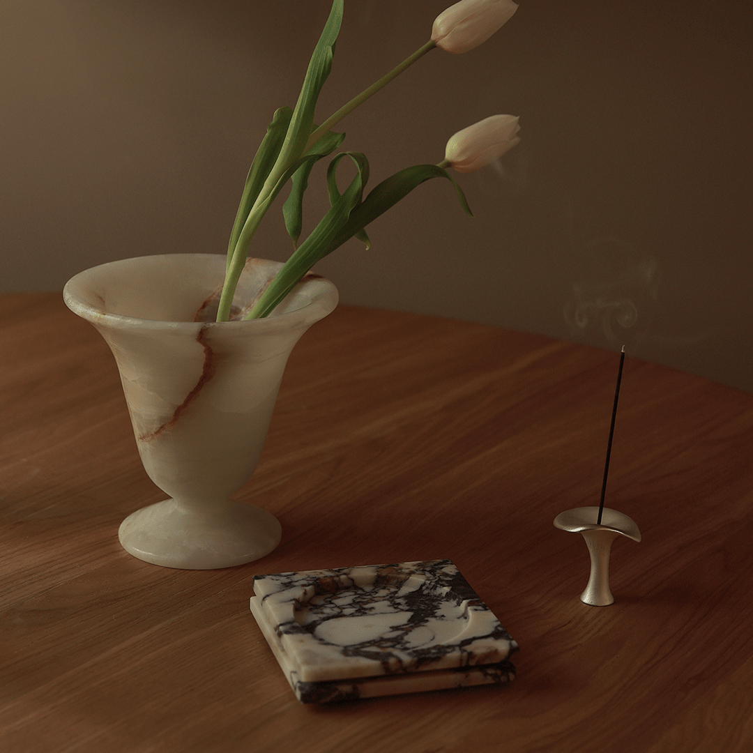 Bell Vase - White Onyx - Accessories - Black Blaze