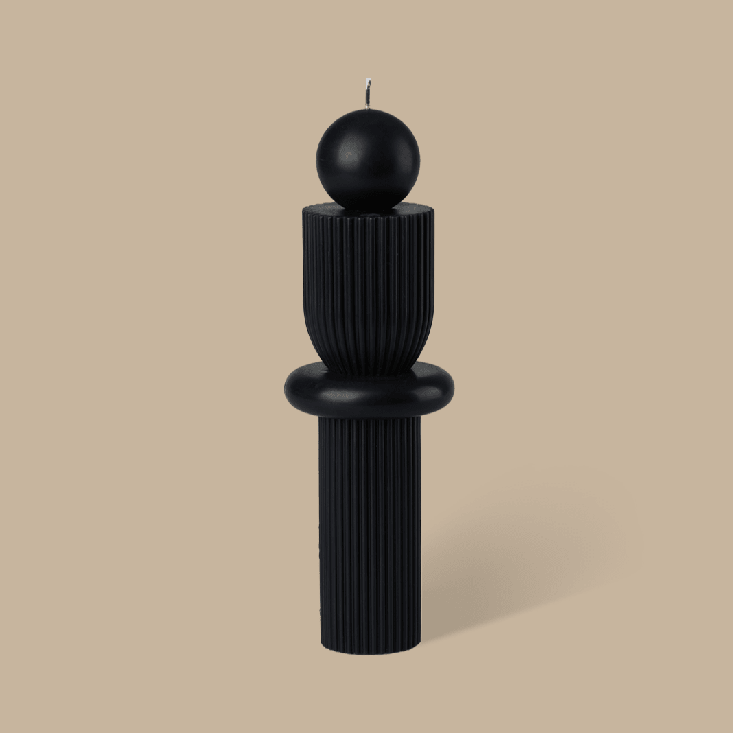 Barrenjoey Candle - Black - BLACK BLAZE - Pillar Candle - BLACK BLAZE