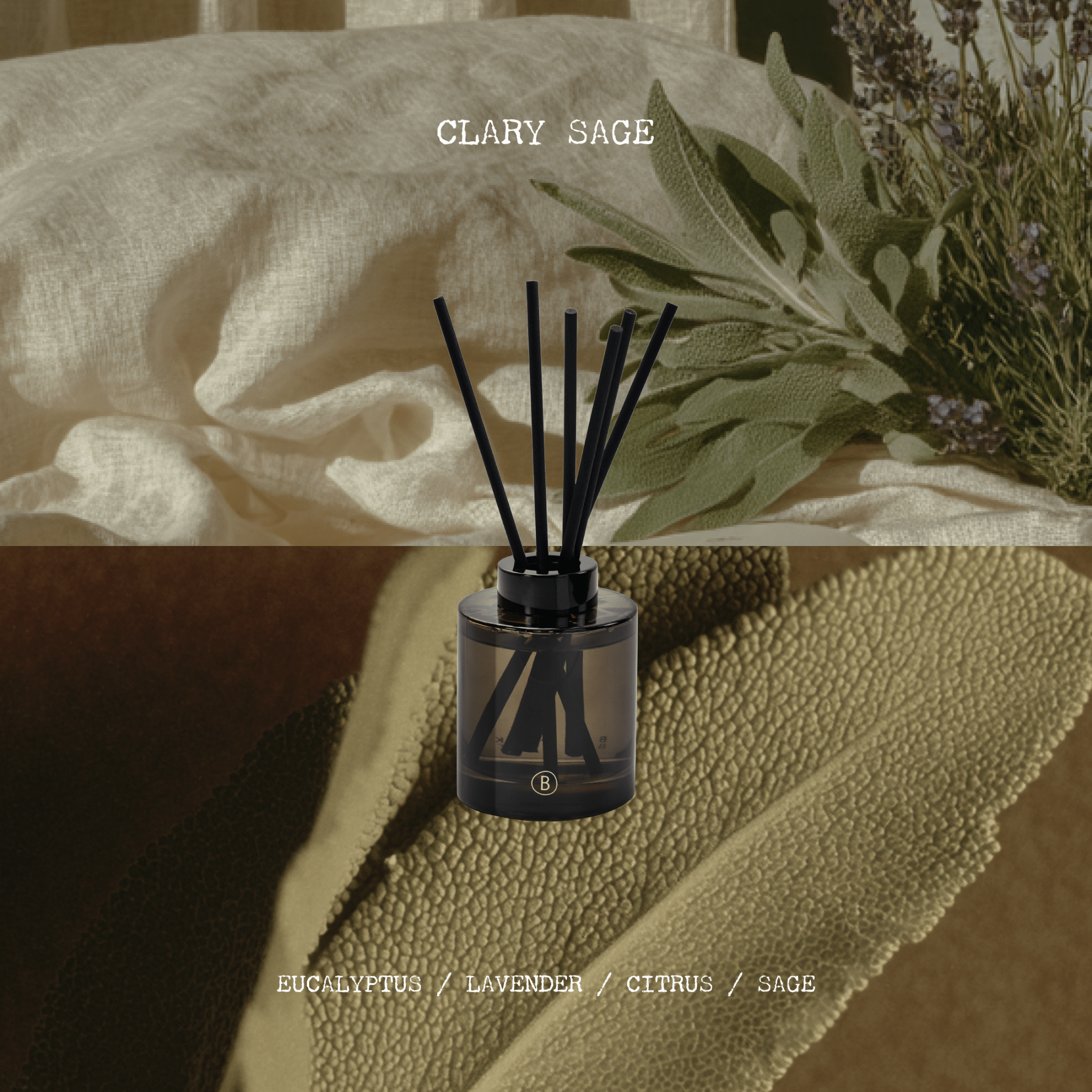 Clary Sage Reed Diffuser - DIFFUSER - Black Blaze