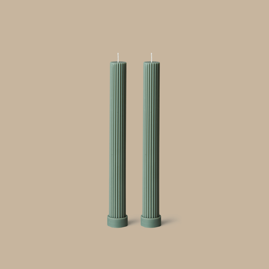 Column Pillar Candle Duo - Eucalyptus - Pillar Candle - Black Blaze