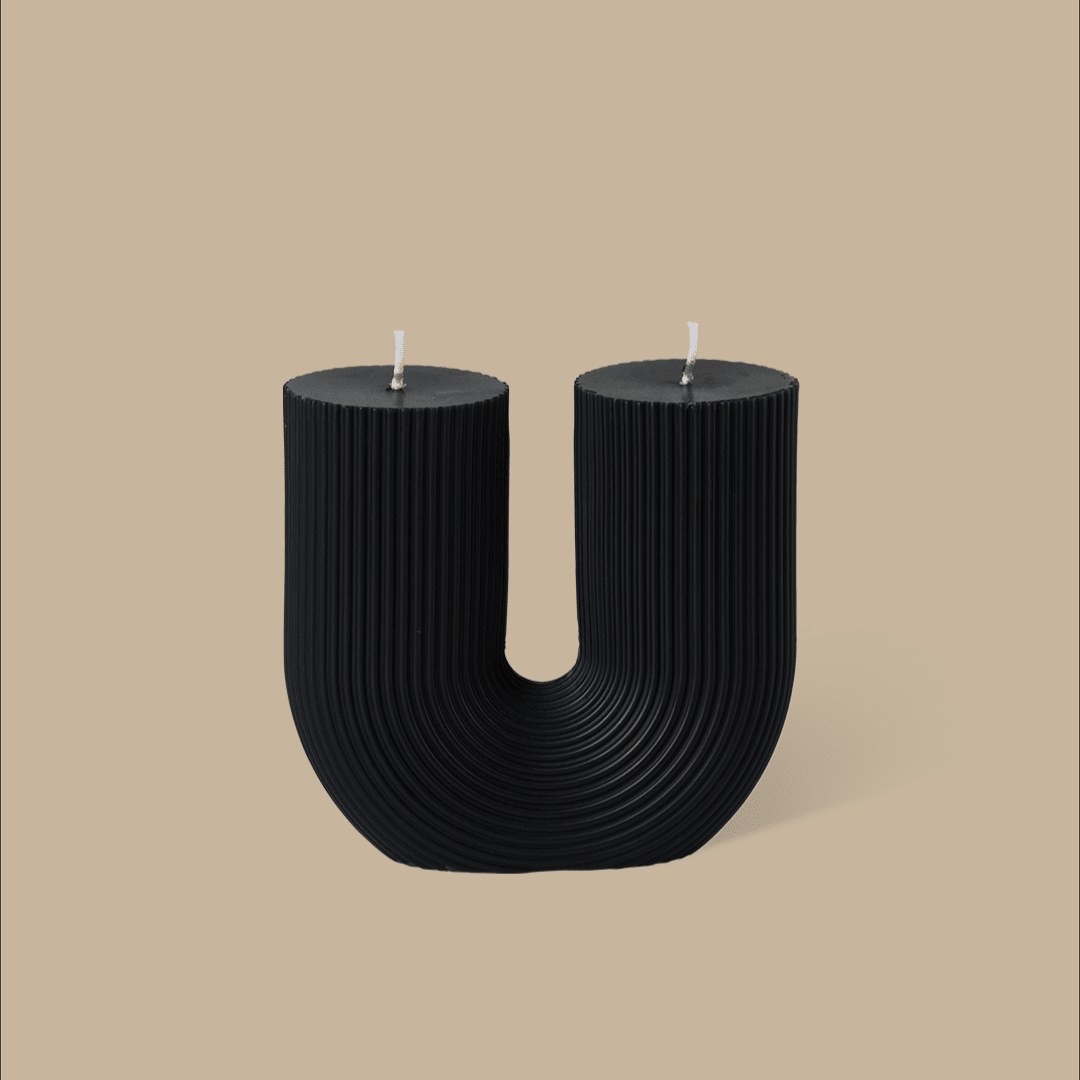 Curl Curl Candle - Black - Pillar Candle - Black Blaze