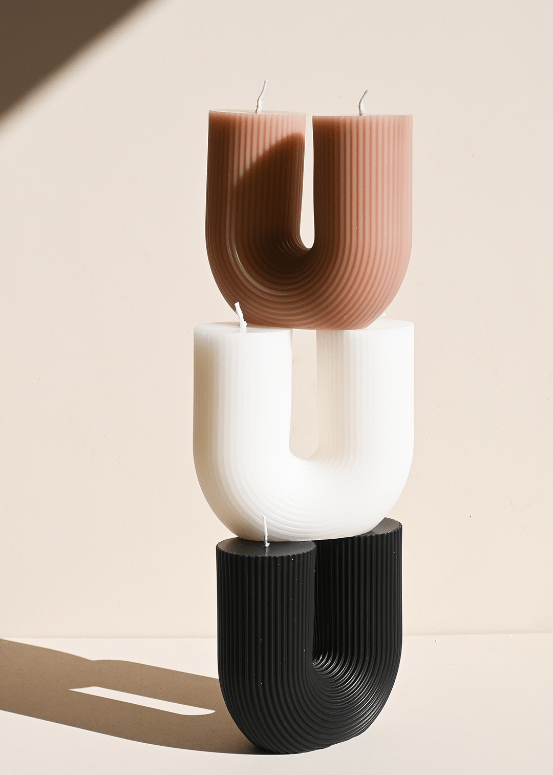 Curl Curl Candle - Blush - Pillar Candle - Black Blaze