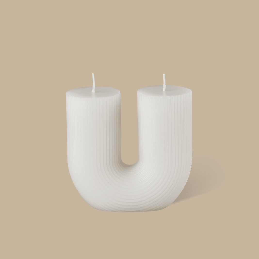 Curl Curl Candle - White - Pillar Candle - Black Blaze