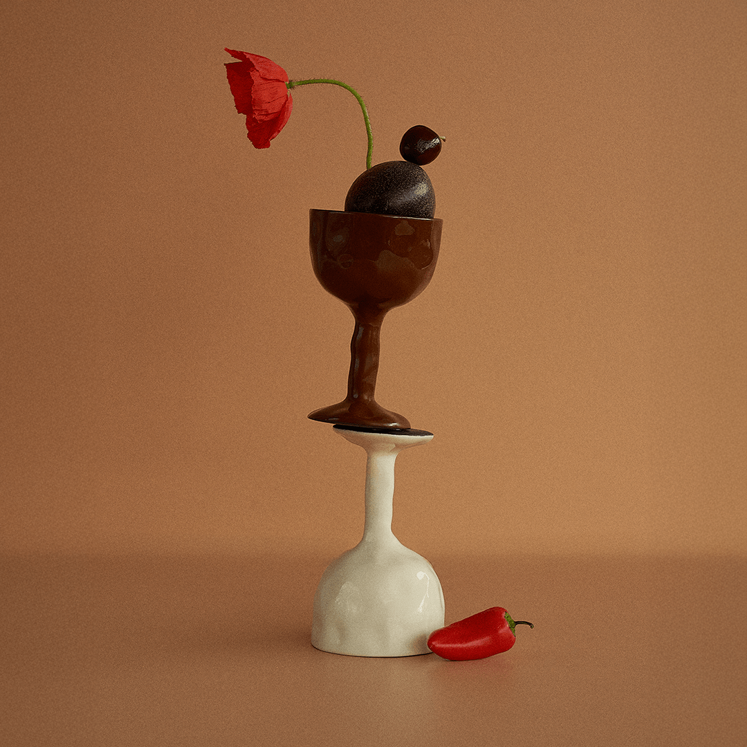 Drift Goblet Pair - Rust - Tableware - Black Blaze