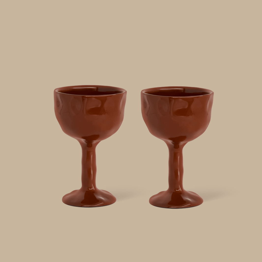 Drift Goblet Pair - Rust - BLACK BLAZE - Tableware - BLACK BLAZE