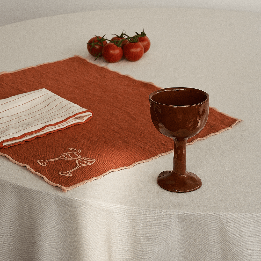 Drift Goblet Pair - Rust - Tableware - Black Blaze
