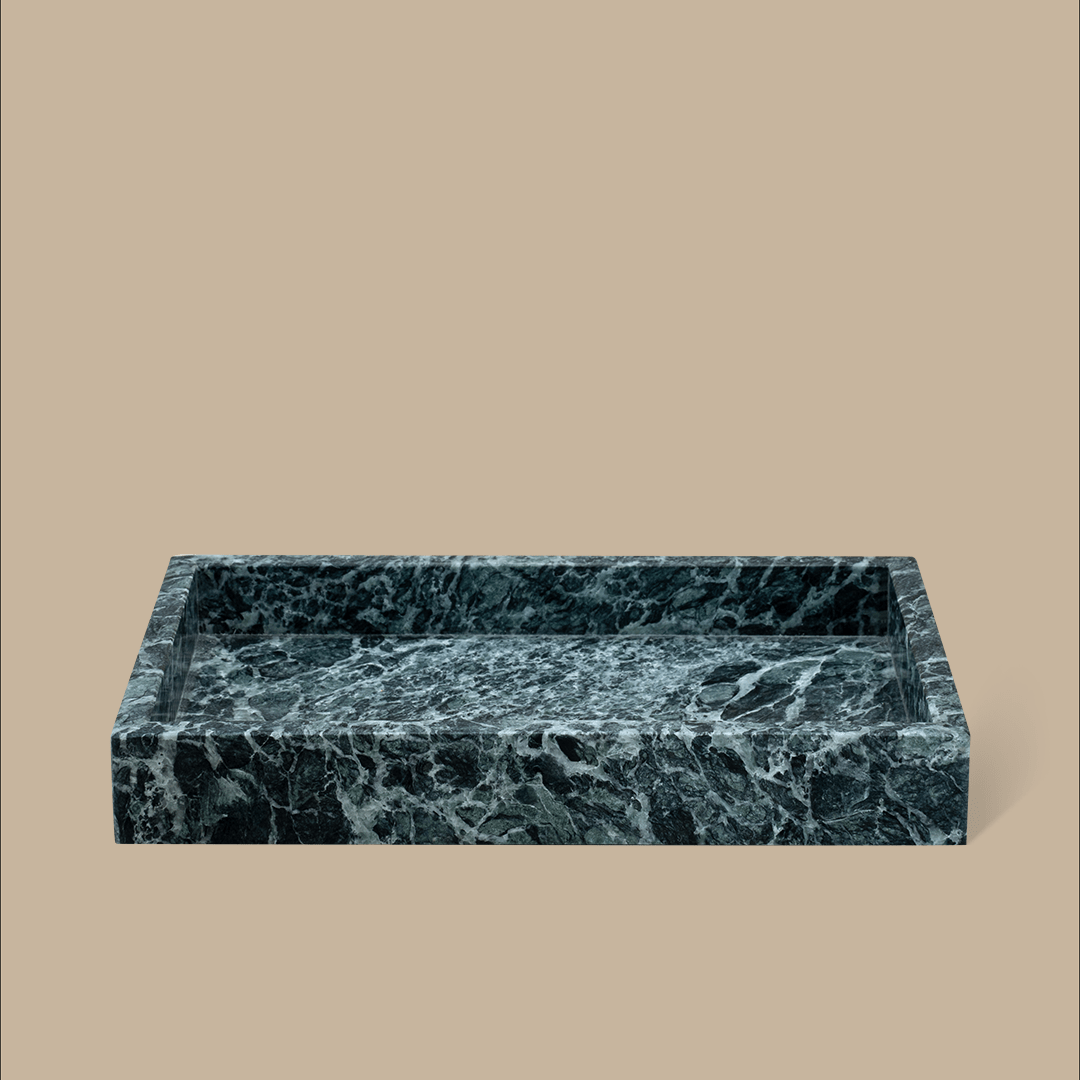 Forma Rectangle Tray - Verde Alpi Marble - BLACK BLAZE - Home Tray - BLACK BLAZE