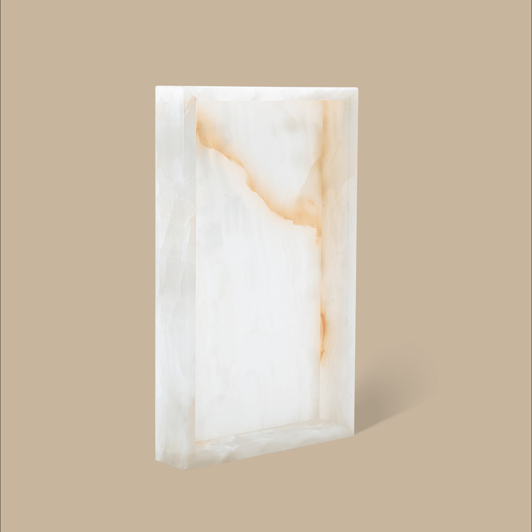 Forma Rectangle Tray - White Onyx - BLACK BLAZE - Home Tray - BLACK BLAZE